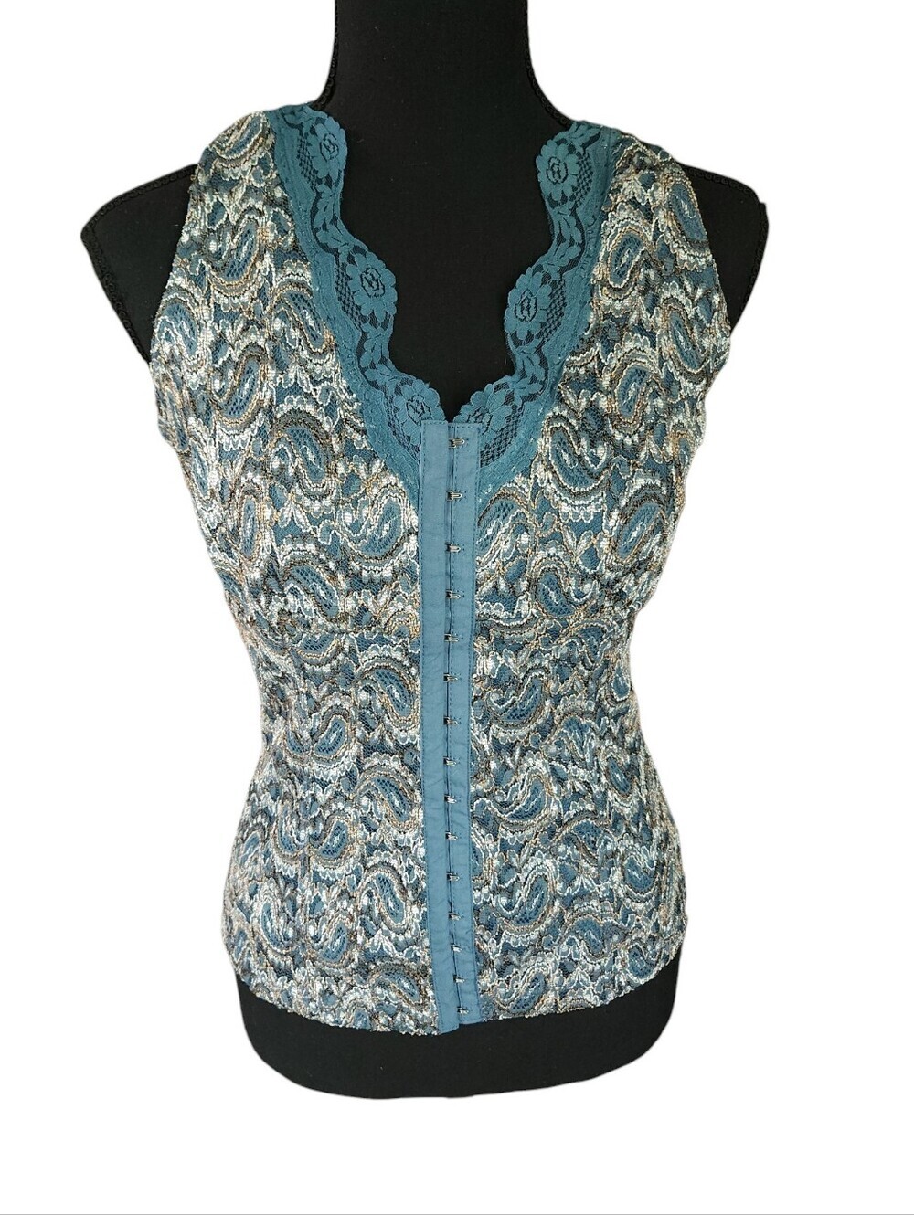 Y2k 2000s Studio 1940 Lace Corset Style Whimsigoth Top Sz Medium